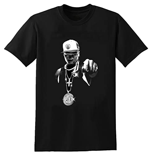 50 Cent T-Shirt Rap Tee Hip Hop G Unit Graphic Mens Basic Short Sleeve Cotton Casual T-Shirt Black Tee Shirt L