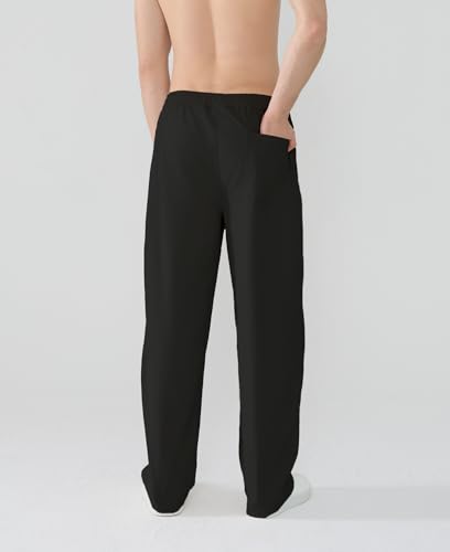 Susclude Mens Baggy Pants Wide Leg Summer Casual Pants Y2k Lightweight Elastic Waist Drawstring 2025 Trendy Pants3