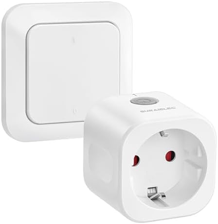 SURAIELEC Funksteckdose mit Fernbedienung, 16A 3680W Funksteckdosen Set | Für Innenbereich, kabelloser Funk-Wandschalter zum bequemen Ein/Aus-Schalten von Lampen und Geräten, CE &