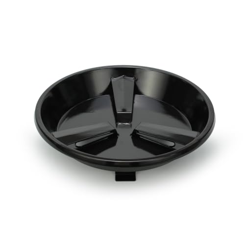 Grilltonic Flame Disk Bowl Replacement Parts for Masterbuilt Gas and Dual Fuel Smokers, Black Porcelain Enamel, Smoker Parts for Masterbuilt 911060006 9005100068, Heat Diffuser and Wood Chip Tray