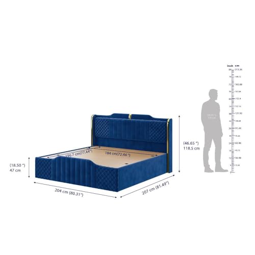 Image of Wakefit Velura King Size Storage Upholstered Bed