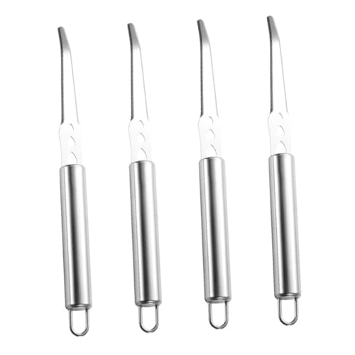 ARTSEWPLY 4個 耐摩耗性ステンレス点オレンジピーラー 便利な柑橘類皮むき器 家用果物オープナー 快適カーブハンドル付き