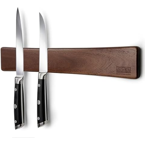 HOSHANHO Acacia Wood Magnetic Knife Holder Cover