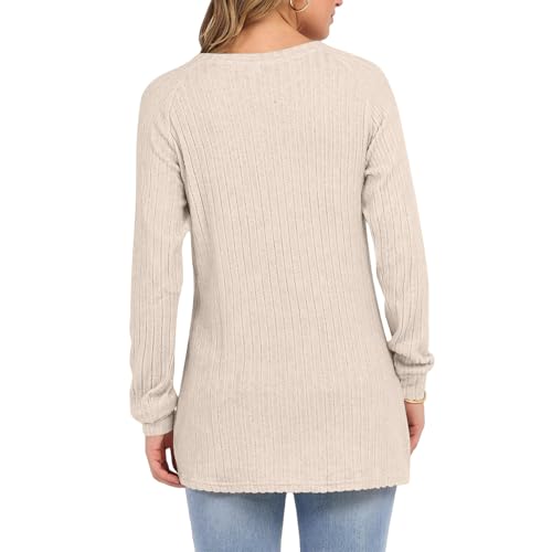 Cozy Sweaters for Women 2025 Fall Trendy Long Sleeve Knit Pullover Crewneck Long Sweater Y2k Casual Loose Tunic Tops3