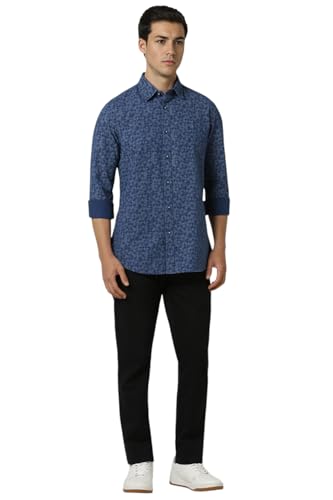 Image of Van Heusen Casual Printed Shirt for Men| Premium Cotton| Full Sleeves| Slim Fit |Breathable Fabric