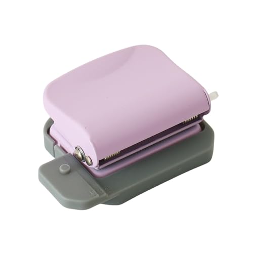Eiuuioj 学生、ノート、小さな事務用品用の6穴ルーズリーフパンチ (パープル)