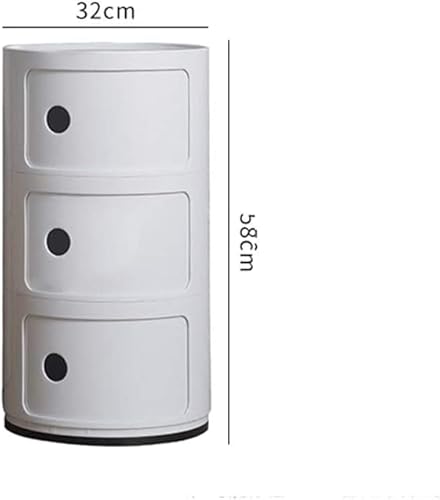 Mesa lateral redonda nórdica 3 camadas pequena mesa de cabeceira para casa armário de armazenamento