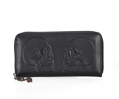 Banned Alternative Twin Skull Frauen Geldbörse schwarz