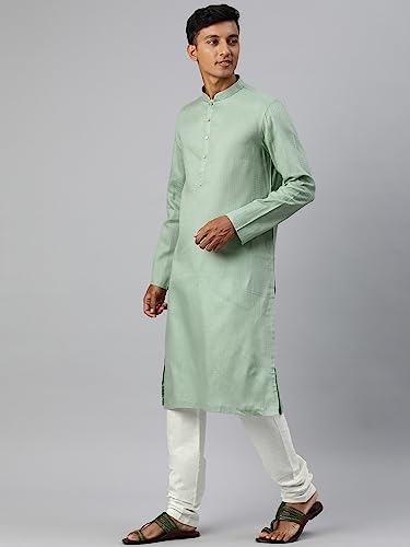 Image of Manthan Men's Cotton Solid Traditional Kurta Set