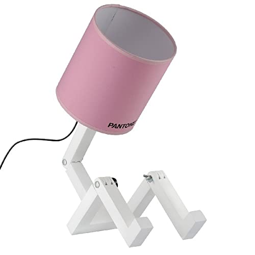 Lampe en bois et métal Wally Homemania au design rose et noir chic max 100W