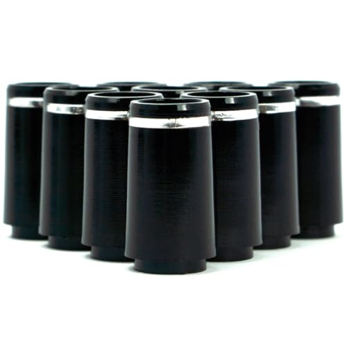 The Golfer's Workshop .355 Taper Tip Black with Silver Collar Club Ferrules - Pack of 10