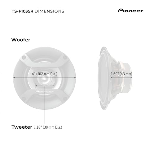Image of Pioneer F-Series TS-F1035R 4 inch 2-Way Coaxial Car Speakers 150W Max