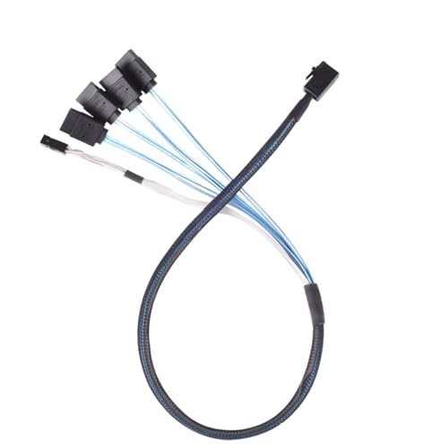Cable Mini SAS HD SFF-8643 a 4 SATA 7Pin 1m miniatura 4