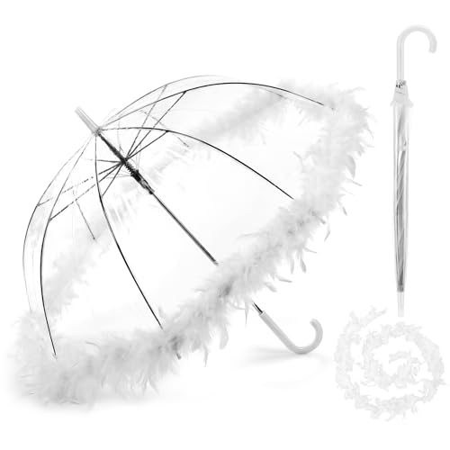 Geetery Clear Dome Umbrella for Prom Wedding Large 34.6 Fancy Clear Bubble Prom Umbrella for Wedding Second Line Bridal Shower & Outdoor Events Parasol