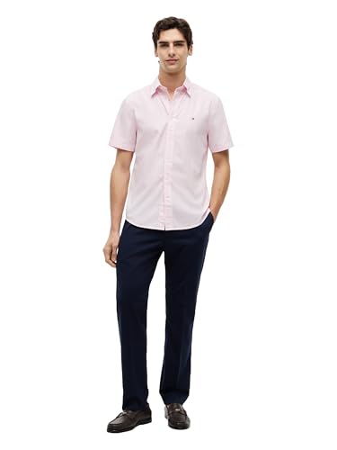 Image of Tommy Hilfiger Men's Short Sleeve Poplin Shirts in Regular Fit, Men's Button Down Shirts