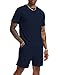 H Hellisal Mens Short Sets 2 Piece Outfits Fashion Summer Tracksuits Casual Set Short Sleeve and Shorts Set for Men
