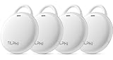 Air Tracker Tags-4 Pack: Bluetooth Tracker Works with Apple Find My (iOS Only), Key Tags and Smart Tag Locator for Luggage, Backpack, Suitcases, Pets, Replaceable Battery(White)