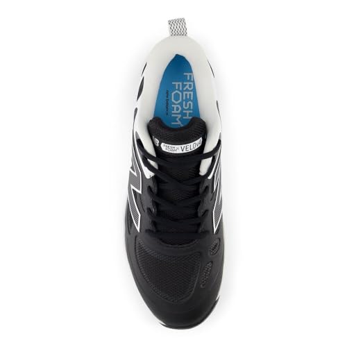 New Balance Women's Fresh Foam Velo V4 Molded Softball Shoe, Black/White, 7.5 M