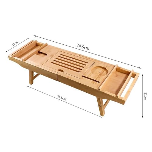 Support de rangement en bambou extensible pour salle de bain et lit - 3