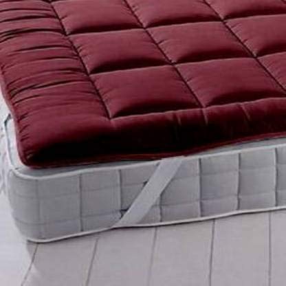 Image of Rajasthan Crafts Ultra Soft Microfiber Mattress Topper /Padding (Small Queen Bed (60inch x 72inch), Maroon)