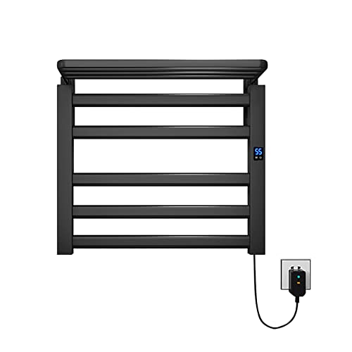 Secador de toallas eléctrico con temporizador y estante de aluminio de pared