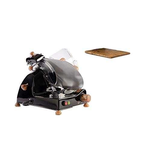 FAC - Elektro Allesschneider Curvy Line C220 - Klinge 22 cm - fester Kammeraufsatz + Olivenholz - Schwarz