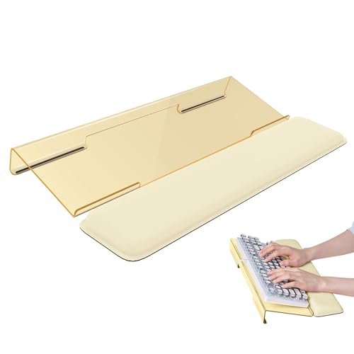 Image of Laborio Computer Keyboard Wrist Rest, Keyboard Riser Stand for Desk(Beige) | Ergonomic Acrylic Keyboard Holder, Non-slip Wrist Pad, Pain Relief for Typing, Multiple Colors