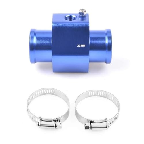 Aluminum Water Temp Joint Pipe, Blue, 26mm