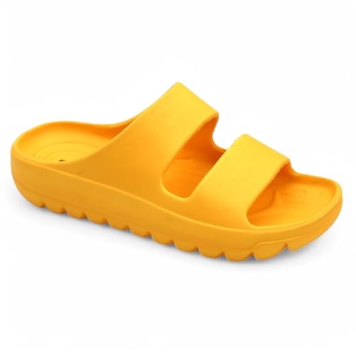 Image of SVAAR Soft EVA Double Strap Slippers for Men | Stylish Anti-Skid Slides with Arch Support & Bouncy Sole | Lightweight Indoor Outdoor Comfort