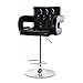 Krzesła barowe z podłokietnikiem, stołki barowe z regulacją wysokości, skóra syntetyczna, obrotowy o 360°, stołek kuchenny z oparciem i podnóżkiem (kolor: czarny)