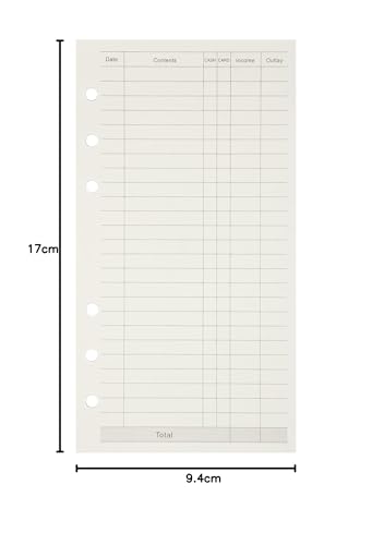 Image of Zelten Loose Leaf Punched Paper Refills Paper for 6 Hole Binder Personal Organizer Diary Notebook Refillable Planner (Finance,A6 /6 Hole)