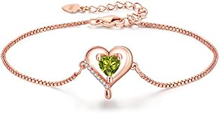 LAVUMO Bracelets for Womens Sterling Silver Bracelet Rose Gold Womens Jewellery Love Heart Gifts for Her Mum Girlfriend Wife Christmas Valentines Birthday Mothers Day Gift