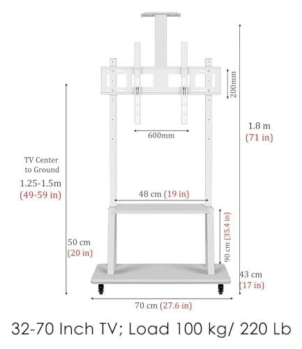 Soporte móvil para TV para 32-70 pulgadas ajustable miniatura 2