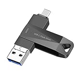 USB 3.0 Flash Drive 512GB USB C Memory Stick for Phone Photo Stick Thumb Drive USB C High Speed Data Storage Drive for Android Phone, MacBook Pro Air USB Type C Computers and Tablets LXUC 512GB Black