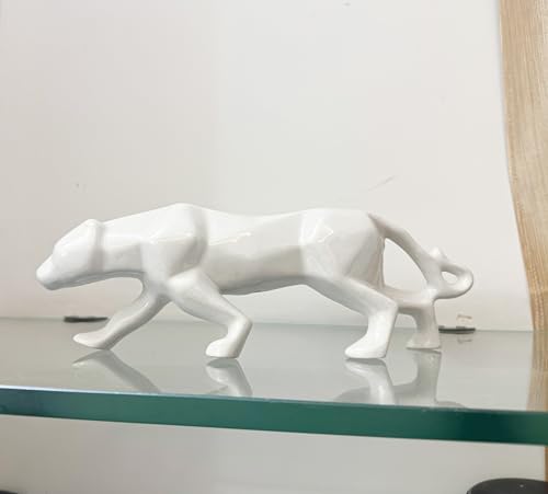Image of Xtore Modern Geometric White Panther for Home Decor (Pack of 1, White)