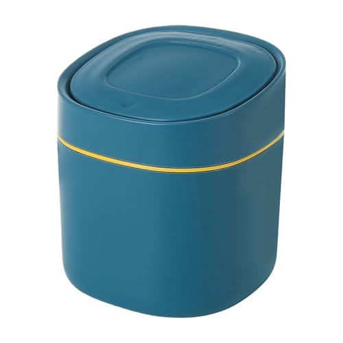Cán de basura de escritorio, contenedor de basura pequeña, cesta de desechos de escritorio, uso interior fácil de limpiar, uso de almacenamiento multipropósito, 15.5x13.5x13.5cm, para la oficina en ca