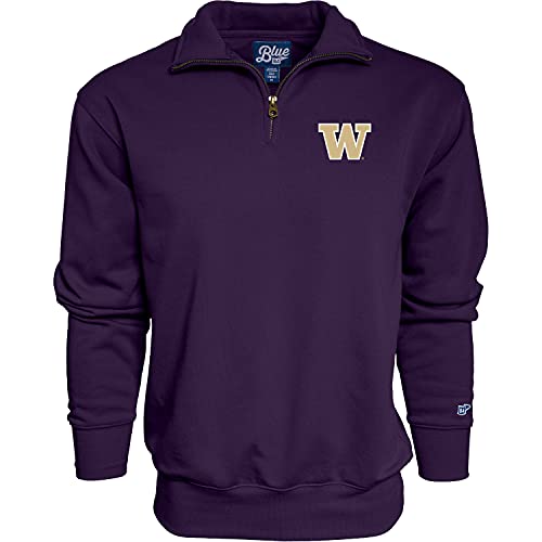 Blue 84 Men's Washington Huskies Quarter Zip Sweatshirt Icon Team Color, Team Color, Large