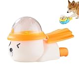 Dog Interactive Treat Dispenser Toy, Interactive Cat Dog Puzzle Toy, Dogs Food Treat Feeding Dispenser for Healthy Eating for Small & Medium (White/Orange)