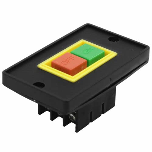 Tool parts AC380V 2KW 6 Screw Pins Self Locking ON/OFF Power Push Button Switch