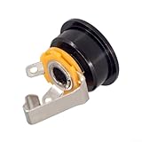 Verchromter Gitarren-Klinkenbuchsenhalter für Tele-E-Gitarre, 30 x 26 mm, Metall-Elektro-Buchse mit Gewindehalterung, Schwarz