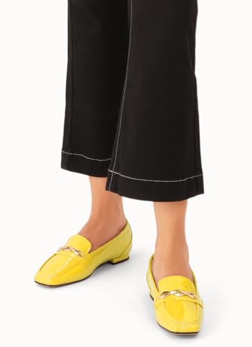 Image of Oh Mispares Womens Loafers Square Toe Low Heel Penny Loafers Fashion Comfortable Slip on Flats Casual Dressy Shoes for Women Work Office Patent Leather