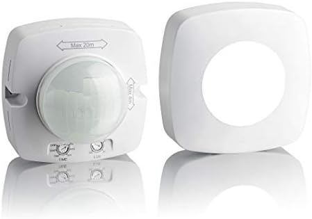 SEBSON PIR Sensor Outdoor IP65, Surface Ceiling mounted, LED light suitable, max. 20x4m / 360°, max. 2000/1000W, Infrared Motion Detector with 2 Sensores