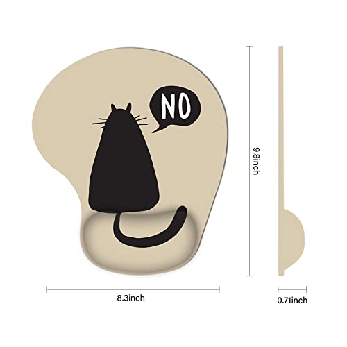 Britimes Ergonomic Mouse Pad With Wrist Support Lonely Cat Back View Mouse Pads With Non-Slip Rubber Base For Home Office Gaming Working Computers Laptop Easy Typing & Pain Relief #TOP3