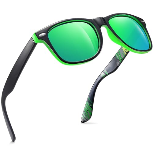 Joopin Gafas de Sol Hombre Clásicas Polarizadas Protección UV400 Gafas de Sol Retro Mujer Rectangulares para Conducir Deportes al Aire Libre Men Women Sunglasses Verde