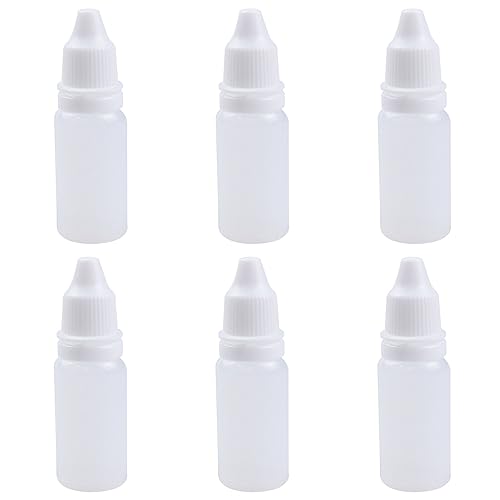 LuenHego 6PCS 15ml Squeeze Bottles Small Plastic Squeezable Dropper Bottles with Lids and White Caps Empty Dispensing Bottles for Liquid Essential Oil Paint