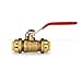 Pushlock UPBV12 1/2 Inch Push X Push Ball Valve for Push-Fit Valve, Full Port Ball Valve Design with Single Lever Heavy Duty Rust Resistant Handle, Forged Brass Construction