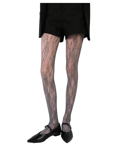 Image of Milumia Women's Floral Lace Tights Y2k Patterned Fishnet Pantyhose Sexy Stockings