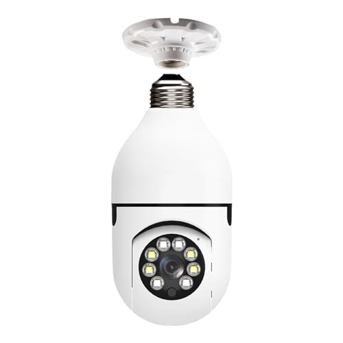 Image of OTOOBEST Outdoor Security Camera, WiFi PTZ Dome Camera with Night Vision, Mobile App Control, White (Bulb-Camera)