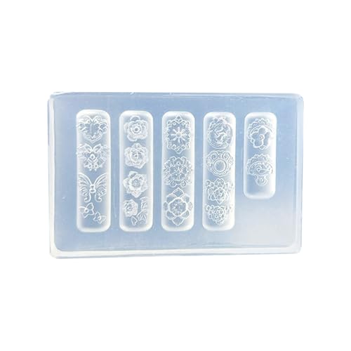Moldes de accesorios artísticos con diseño de flores para uñas con diseño de uñas para diseños delicados de manicura, sello de flores