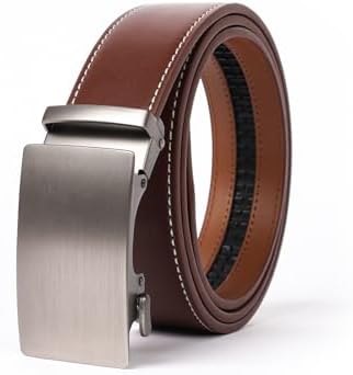 Wiainty Gürtel Herren, Automatik Gürtel Herren Leder ohne löcher, Ledergürtel für Herren Business Anzug mit Ratsche, 35mm Buckley Belt Herren Größe Angepasst